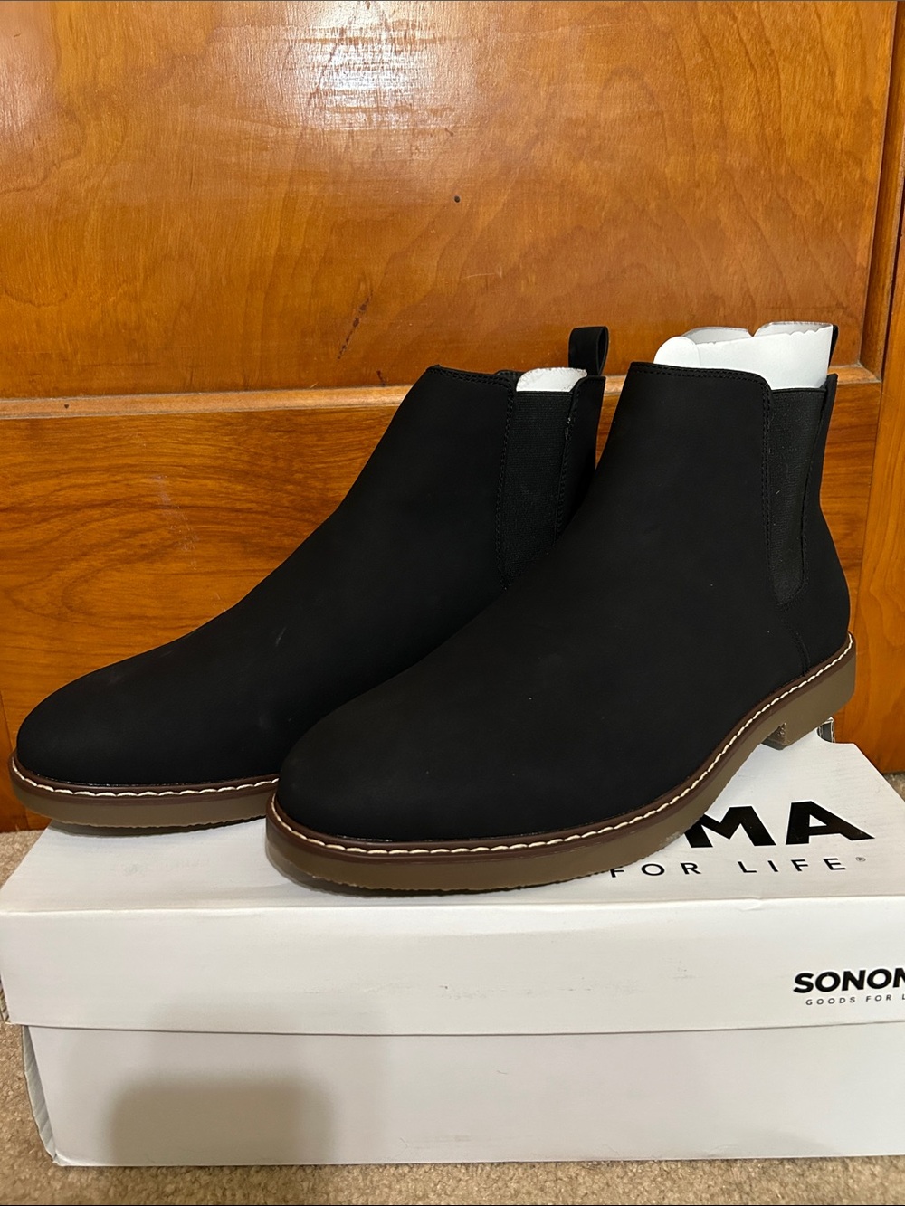 Sonoma Men’s Black Suede Dress Ankle Boots
